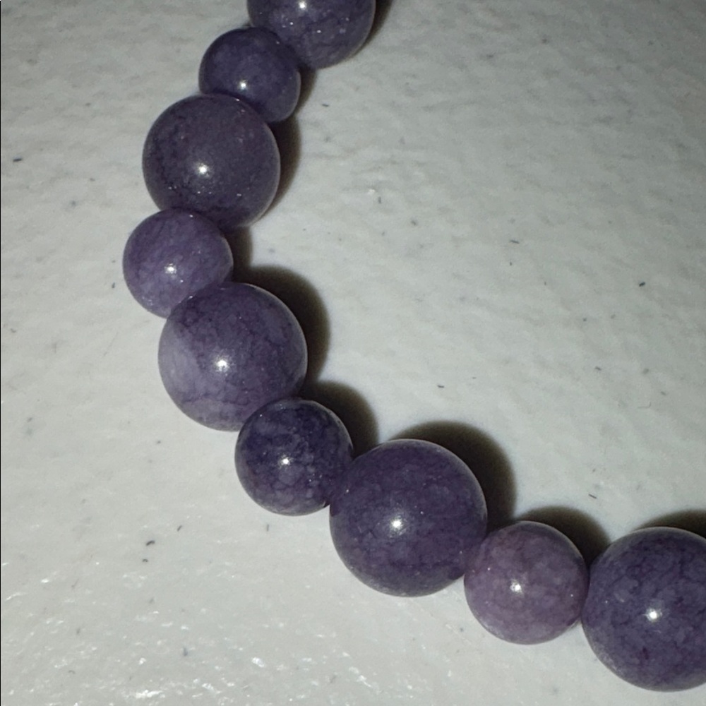 Purple Stone Beaded Bracelet by Sassy Charmer